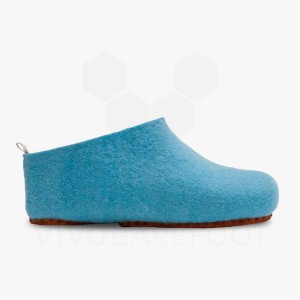 Vivobarefoot MIM Felt スリッパ メンズ ライトターコイズ | JP159JE