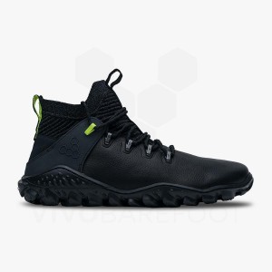 Vivobarefoot Magna Forest Esc ハイキングシューズ メンズ 黒曜石 ライト緑 | JP037BA