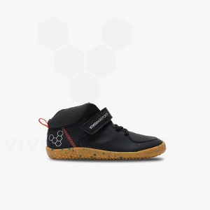 Vivobarefoot Primus Ludo Hi Preschool シューズ キッズ 黒曜石 | JP408UK